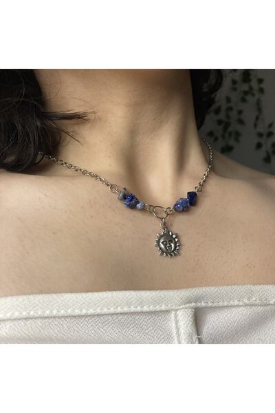 Lullaby Lapis Lazuli Fairycore Y2k Goth Hediyelik Tasarım Doğal Taş Kolye