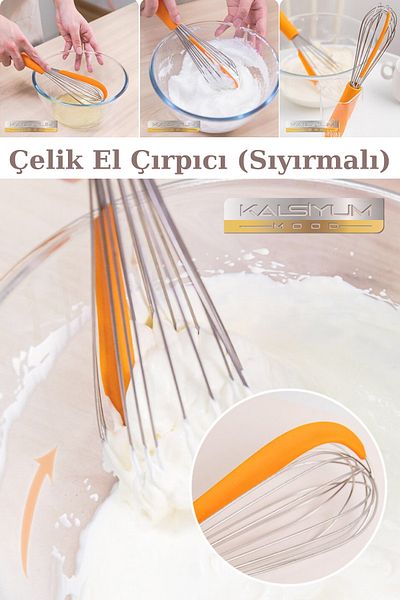 Kalsiyum Mood New Stainless Steel Whisk with Stripping Egg Milk Flour Pastry Dumpling Donut Dessert Hand Whisk