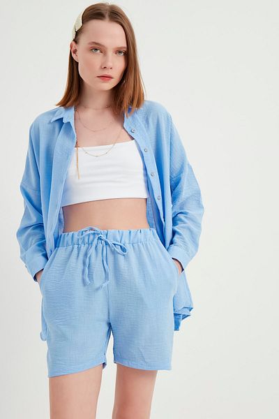 MEECY Gestricktes Doppelshorts-Set für Damen