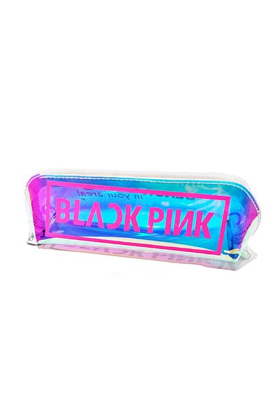 AlpCollection 2 Pieces Hologram Blackpink Kpop Pen Holder Zippered Makeup Bag