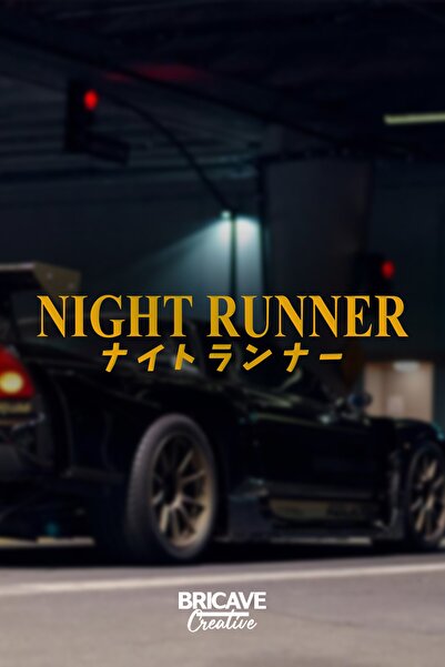 Bricave Night Runner Jdm Car-motorcycle Sticker 50x10,35cm