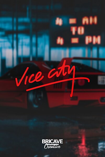 Bricave ملصق دراجة نارية لسيارة فايس سيتي مقاس 30×15 سم