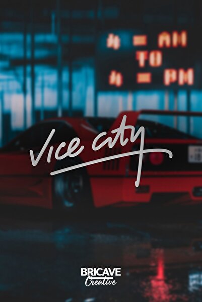 Bricave ملصق دراجة نارية لسيارة فايس سيتي مقاس 30×15 سم