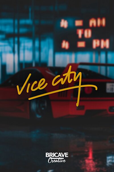 Bricave ملصق دراجة نارية لسيارة فايس سيتي مقاس 30×15 سم