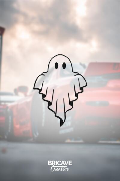 Bricave Hayalet Araba-motosiklet Sticker 12x16cm