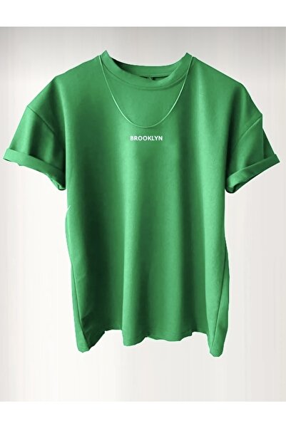 BYMEER Μπλουζάκι Unisex Green Brooklyn Printed Crew Neck Oversize