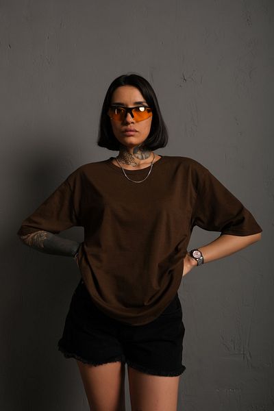 ALİKA Мъжка основна едноцветна овърсайз тениска Düzrenk-tshirt