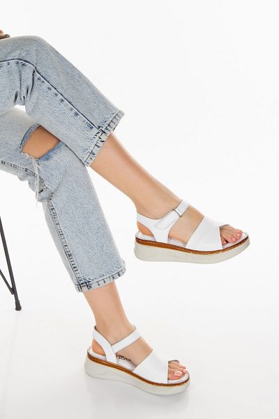 İLOLİCA Inner and Outer Genuine Leather Orthopedic Comfort Sole Women's Sandals