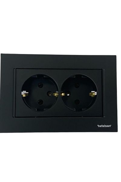 Netelsan Double Grounded Socket Black