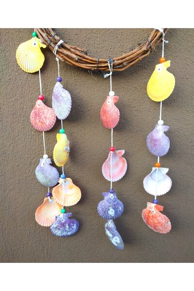 Antioch Art And Design Dev Boy 80 Cm Ağaç Dalından Deniz Kabuklu Hoşgeldiniz Kapı Süsü Duvar Süsü Ev Dekor Hediyelik Eşya