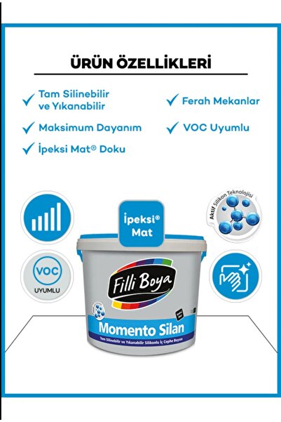 Filli Boya Özaydoğanlar Yapı Momento Silan Tam Silikonlu Silinebilir Boya 7.5...