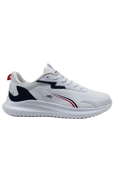 Kinetix White Navy Blue Red Running Lace-Up Sneakers