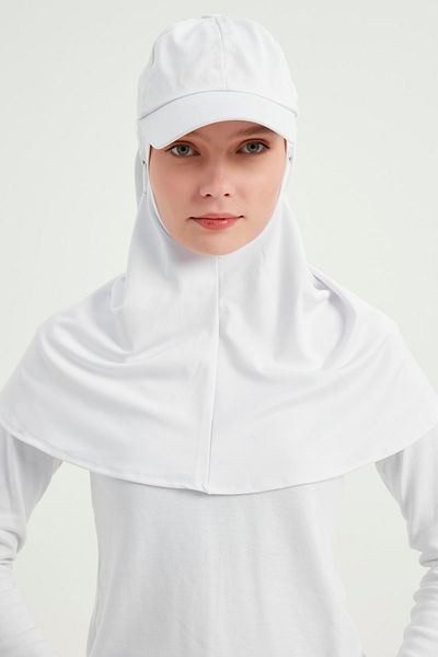 MEECY Pălărie albă Hijab pentru femei