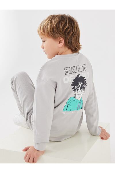 LC Waikiki Băiat - Tricou cu mânecă scurtă cu decolteu și imprimeu