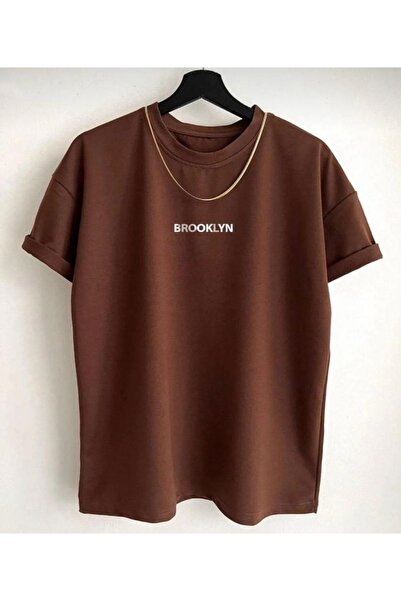 NO 601 Unisex Brooklyn cu inscripție supradimensionat tricou