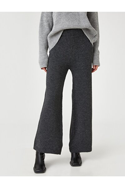 Koton Knitwear Trousers Wide Leg Elastic Waist