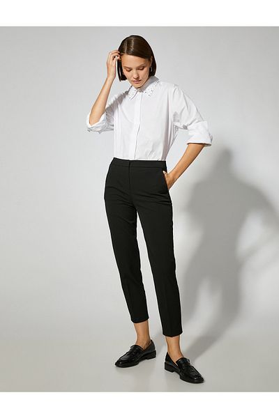 Koton Basic Crop Trousers Normal Waist