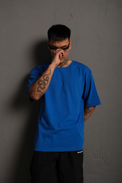 ALİKA Tricou oversize de bază de culoare uni pentru bărbați Tricou Düzrenk