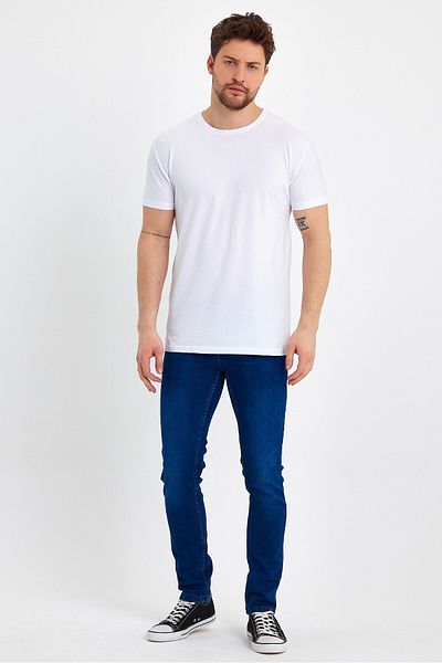 GENIUS STORE Ανδρικό λευκό T-shirt με λαιμόκοψη