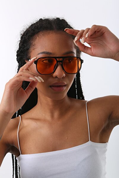 ModaLand Yeni Sezon Kadın Güneş Gözlüğü Turuncu Bakış