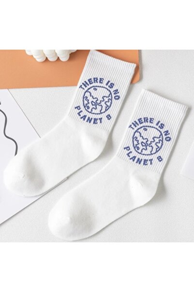 footmania Γυναικείες λευκές γραπτές κάλτσες κολλεγίου Σετ 5 ζευγαριών