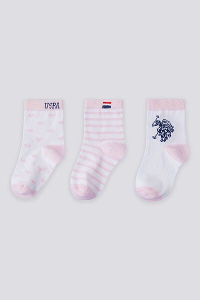 U.S. Polo Assn. Baby Girl White Baby Socks