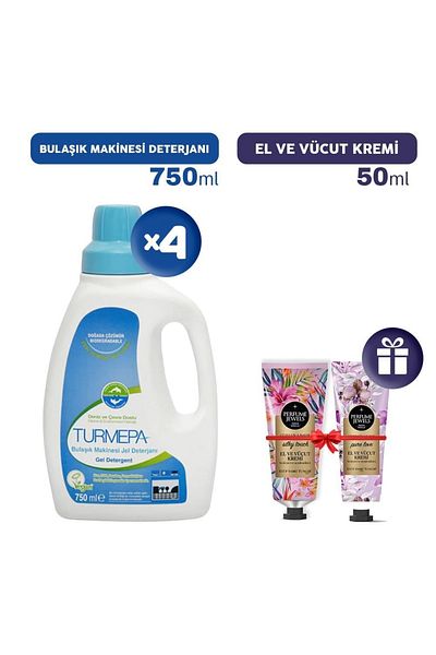 Turmepa 750 ml X 4 Dishwasher Detergent - Hand Creams Gift