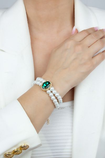 im Design Glass Pearl Bracelet with Crystal Stone