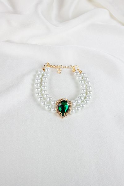 im Design Glass Pearl Bracelet with Drop Crystal Stone