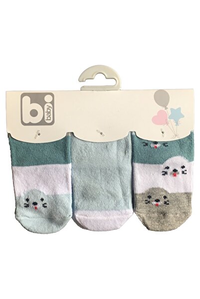 Bibaby Fok Erkek 3'lü Çorap Mavi