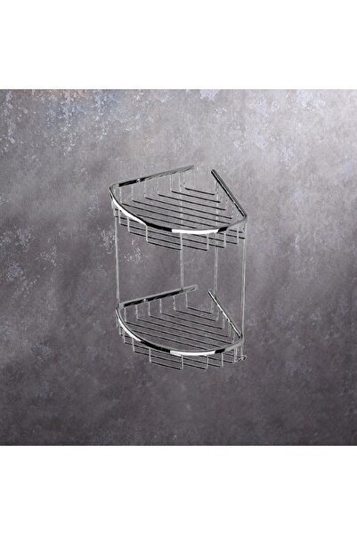 Mayaglory Banyo Köşe Teli Şampuanlık 2 Katlı Tel Raf %100 Pirinç Malzemeden 2...