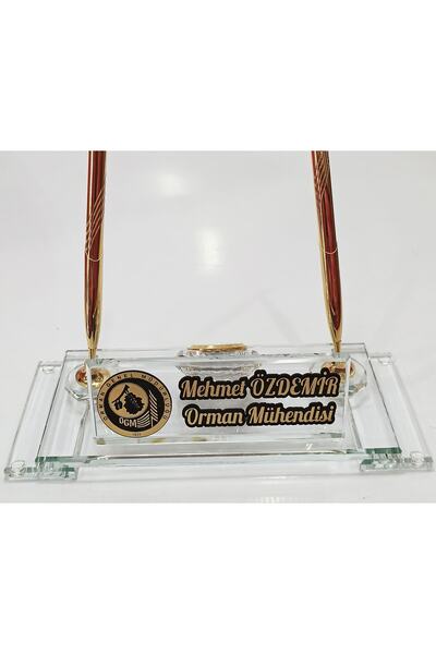 MERTKRİSTAL Orman Genel Müdürlüğü Özel, Özel Logolu Isimlik Masaüstü Kalemli ...