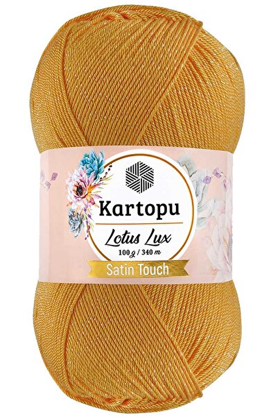 Kartopu Lotus Lux Bikini Büstiyer Bluz Simli Örgü Ipi K318 Koyu Sarı