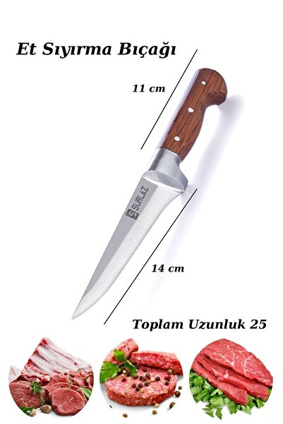 SürLaz Handmade Sürmene Kasap Kurban Serisi Bıçak Seti Et Sebze Yüzme Sıyırma Bıçak Mutfak Bıçağı 3'lü