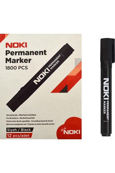 Noki Marker Pen Cut Nib Black 1800pcs 12 Pack