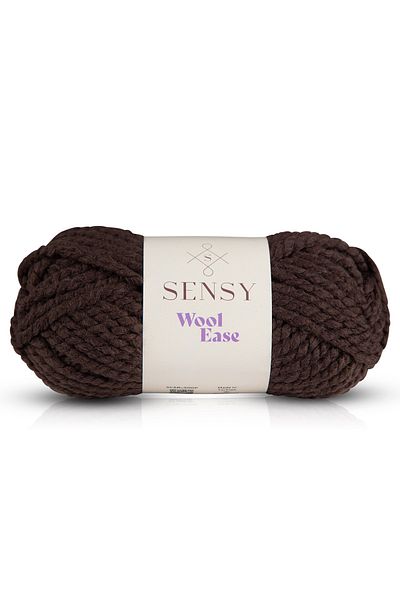 SENSY Premium Wool Ease Πλεκτό στο χέρι Καπέλο Μπερέ Καπέλο Σχοινί Poncho Κλωστή Ζακέτα Bitter Coffee
