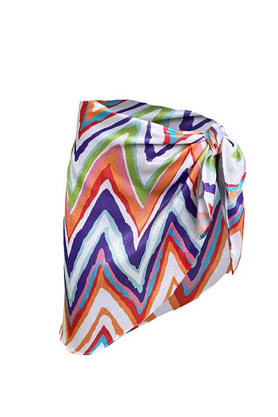 Bolder Hailey Rainbow Zigzag Short Pareo