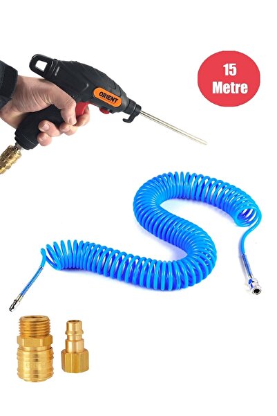 Anadolu Strong Profesyonel Yüksek Kalite Kompresör Spiral Hava Hortumu 8 Mm 15mt Hava Tabancalı Kompresör Recor S