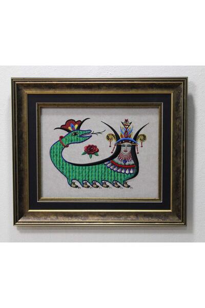 ARTül Dekor Art'ül Dekor Kristallerle Süslenmiş ''şahmeran'' Nakış Işlemeli K...