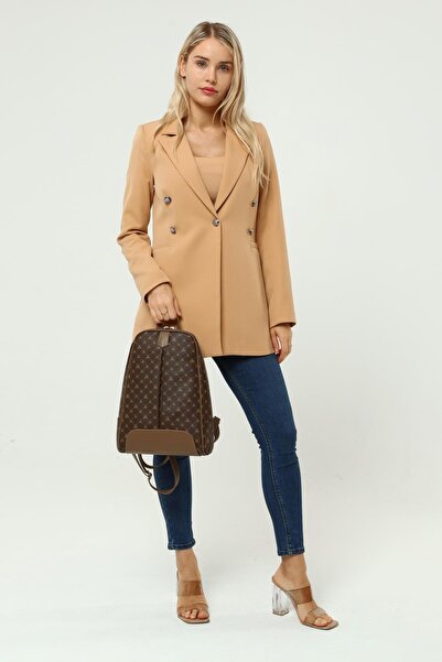 Ysmn Жіночий рюкзак з коричневим логотипом - Yc040737slg