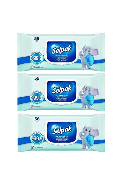Selpak Antibakteriyel Islak Mendil 3 Adet 56'lı