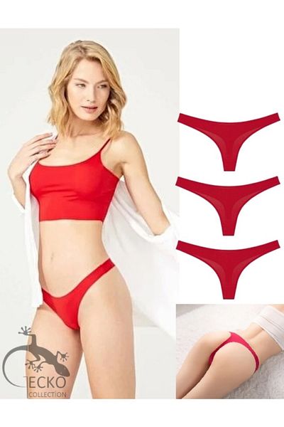 GECKO COLLECTION Laser Cut Thong Women's Panties 3-Pack