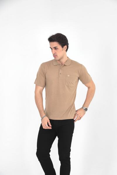 KMKkombin Μπλουζάκι Dad μεγάλου μεγέθους μονόχρωμο πόλο λαιμόκοψη με τσέπες