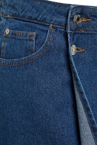 Trendyol Curve Plus Size Shorts & Bermuda - Blue - Normal Waist