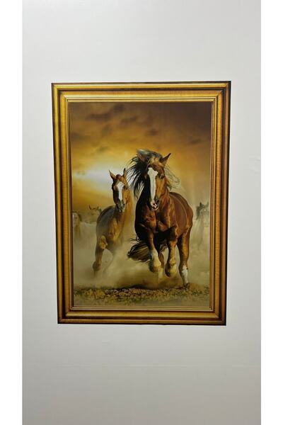 Akıllı Kağıt Statik Tutunma Özellikli At Tablo - Poster Hayvan (Model-1)