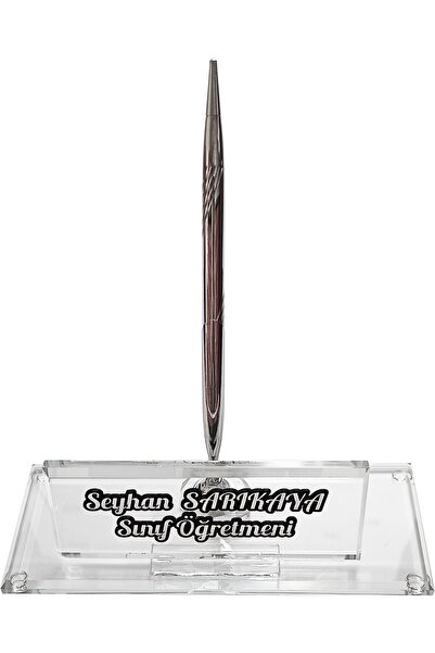 MERTKRİSTAL Kristal Masa Isimliği Kalemli Ofis Hediyesi M133slv
