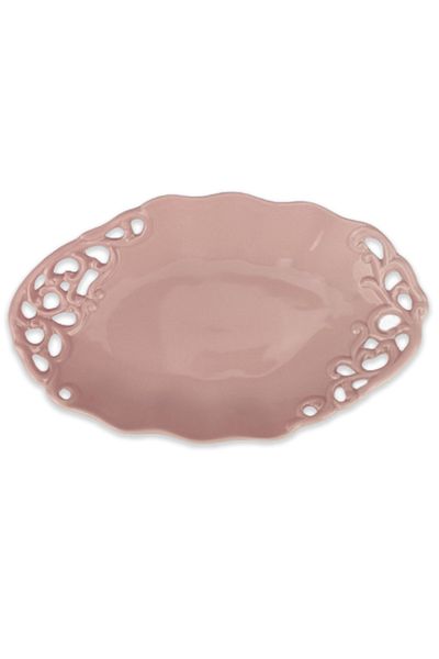 Digithome Royking 26 Cm Oval Porcelain Plate Pink - Fc115013c C320.113