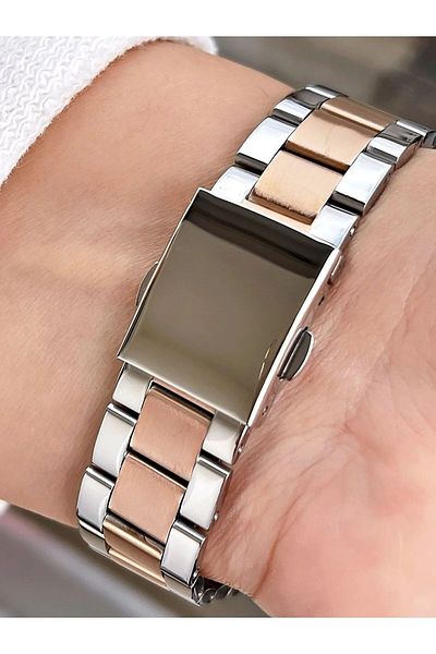 FERRO FL21259A-E 36 Mm Rose Gold/ Metallic Gray Women's Wristwatch + Bracelet
