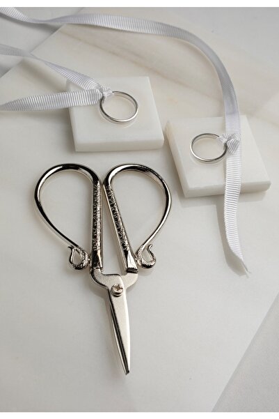 MERALP Silver Scissors Promise/ Engagement Natural Marble Ring Riser