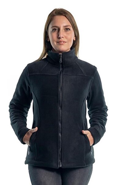 Şensel معطف صوف نسائي، أسود -99e350- جيب، سحاب، خارجي